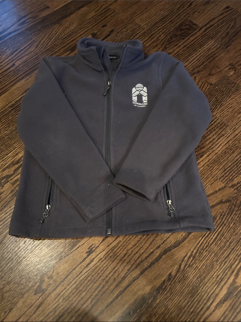 Kids' Black Full-Zip Fleece Jacket with Logo